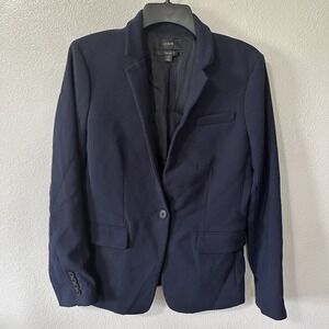 J. Crew Women's Size 6 Regent‎ Blazer Jacket Navy Blue Office Careerwear